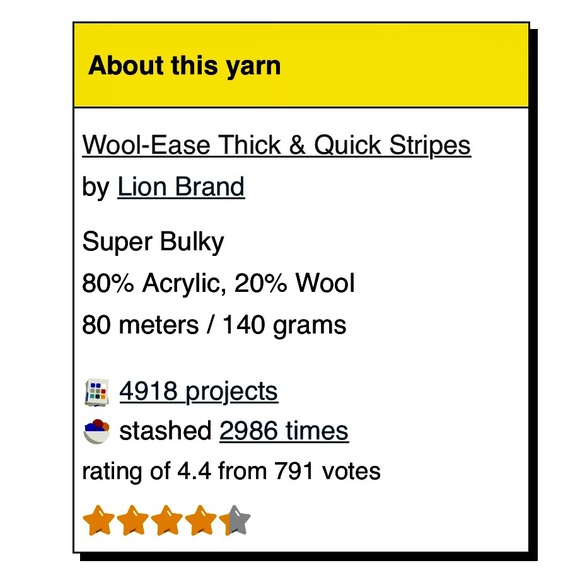 Lion Brand Wool Ease Thick & Quick Stripes wool blend self-striping yarn - Picture 7 of 8